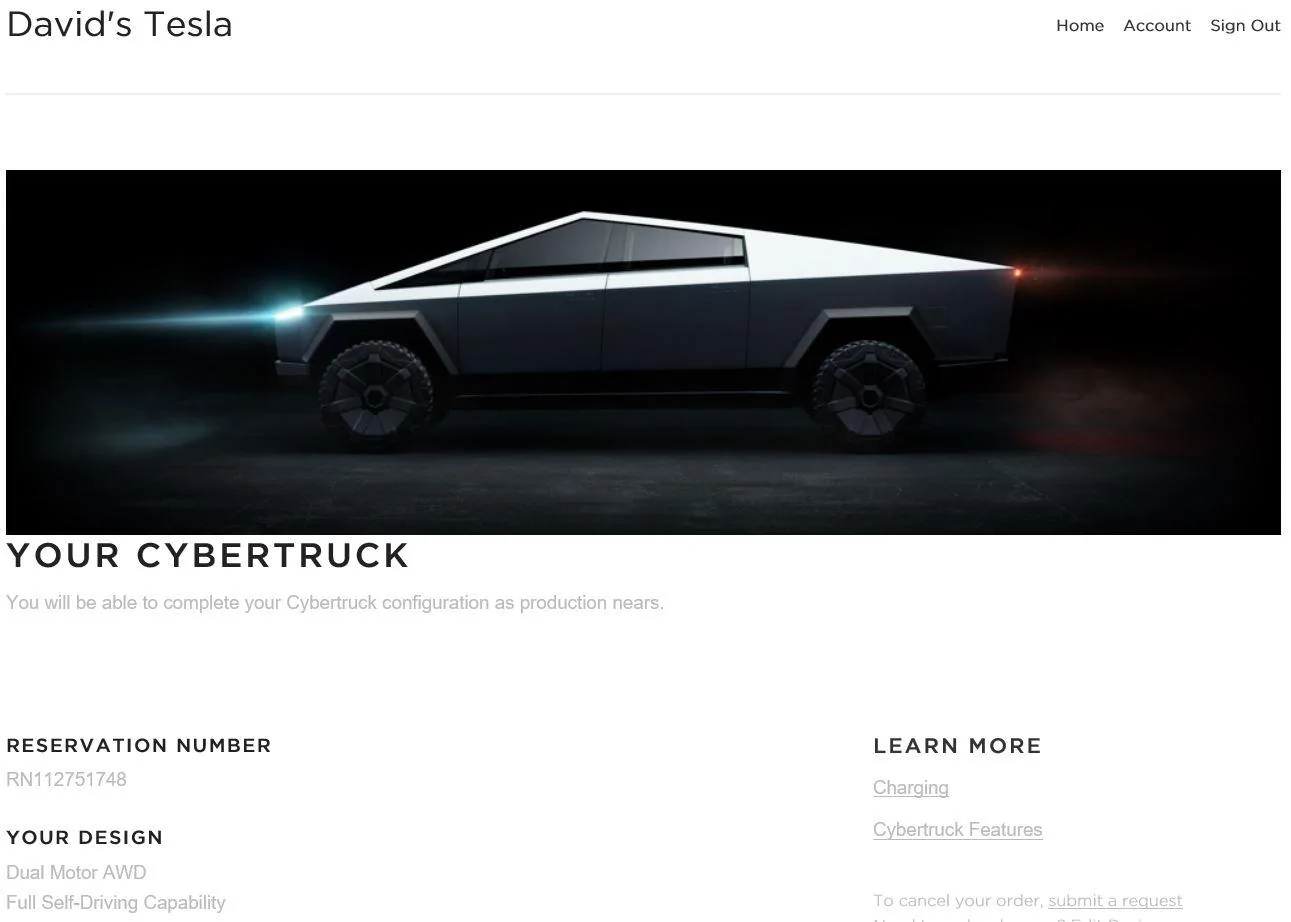 Tesla Cybertruck Post your Cybertruck preorder reservation number! MyCybrtrk