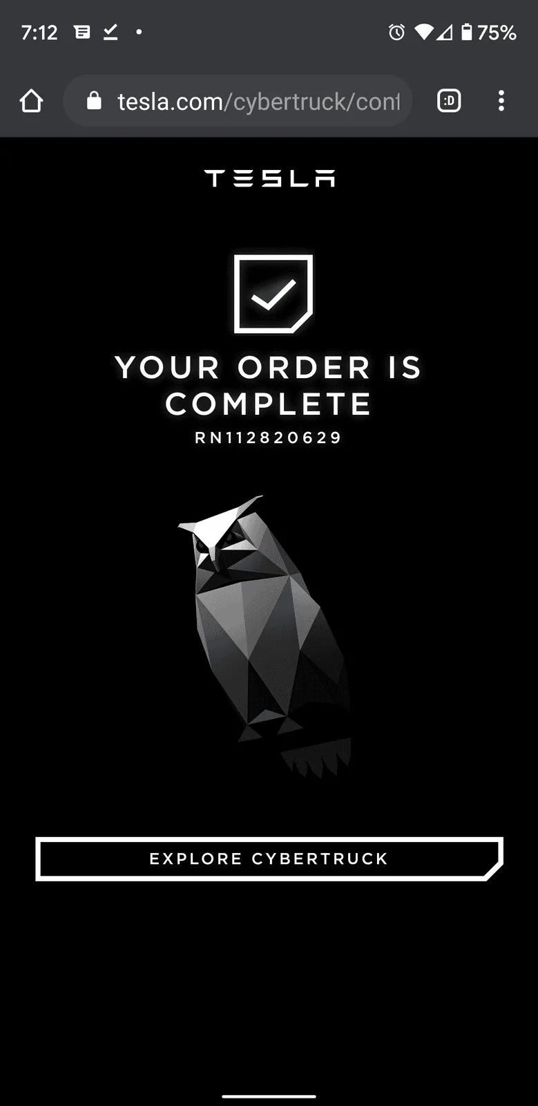 Tesla Cybertruck Post your Cybertruck preorder reservation number! Screenshot_20191122-071247