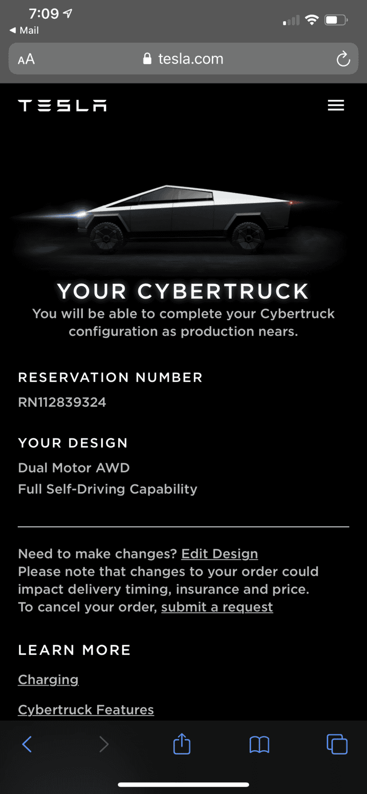 Tesla Cybertruck Post your Cybertruck preorder reservation number! AC7392B4-967E-4DFF-AA1D-0B6FF6527E38