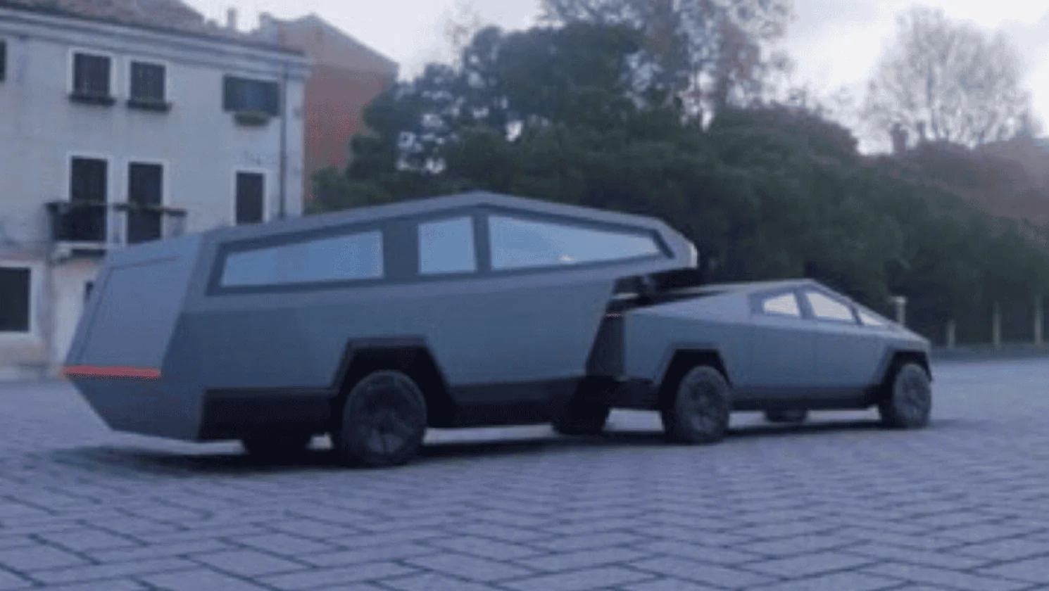 Tesla Cybertruck Cybertruck renderings and creations Cybertrailer with Cybertruck