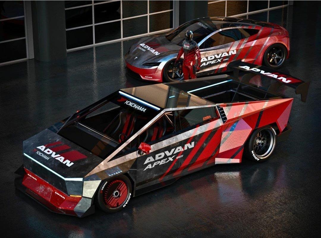 Tesla Cybertruck Cybertruck renderings and creations Cybertruck towing Roadster 2