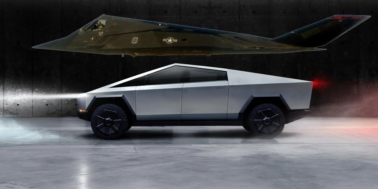 Tesla Cybertruck CyberTruck design inspired by... Tesla Cyber Truck and F117 design