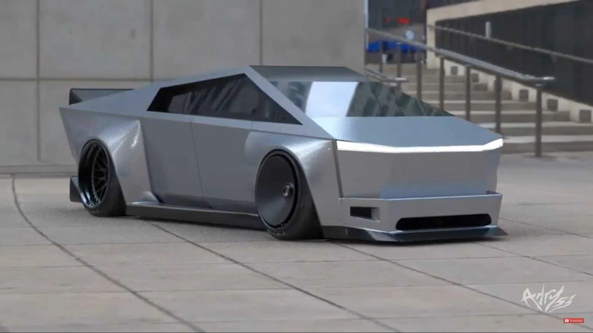 Tesla Cybertruck Funny Cybertruck memes, images, videos 🤣 two-different-designers-present-the-same-idea-the-tesla-cybertruck-widebody