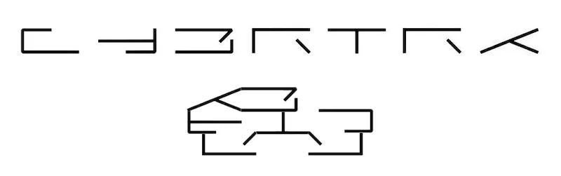 Tesla Cybertruck Tesla CYBRTRK logo forms truck outline! AED6CEFB-AA3F-4BF8-990A-9200DF9710F3