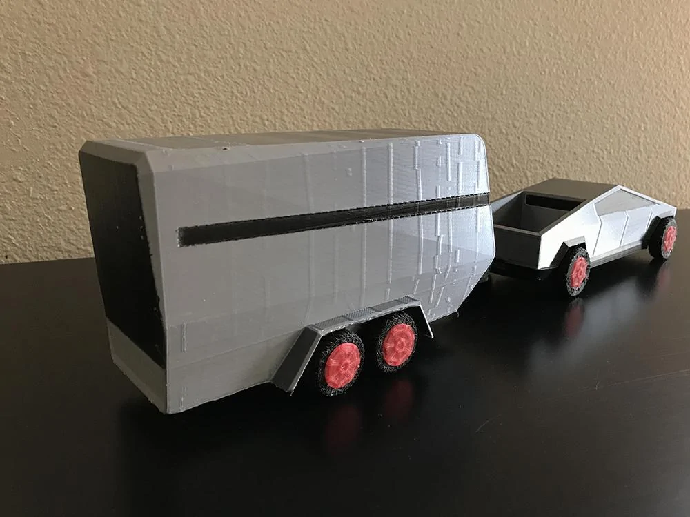 Tesla Cybertruck 3D Cyber Trailer 3D Cyber Truck Trailer