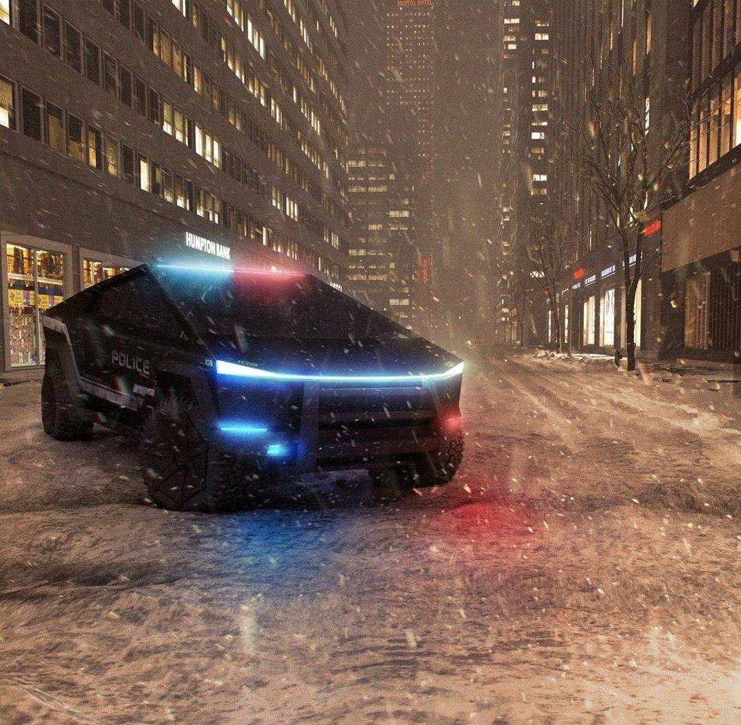 Tesla Cybertruck Cybertruck renderings and creations Police Cybertruck 3