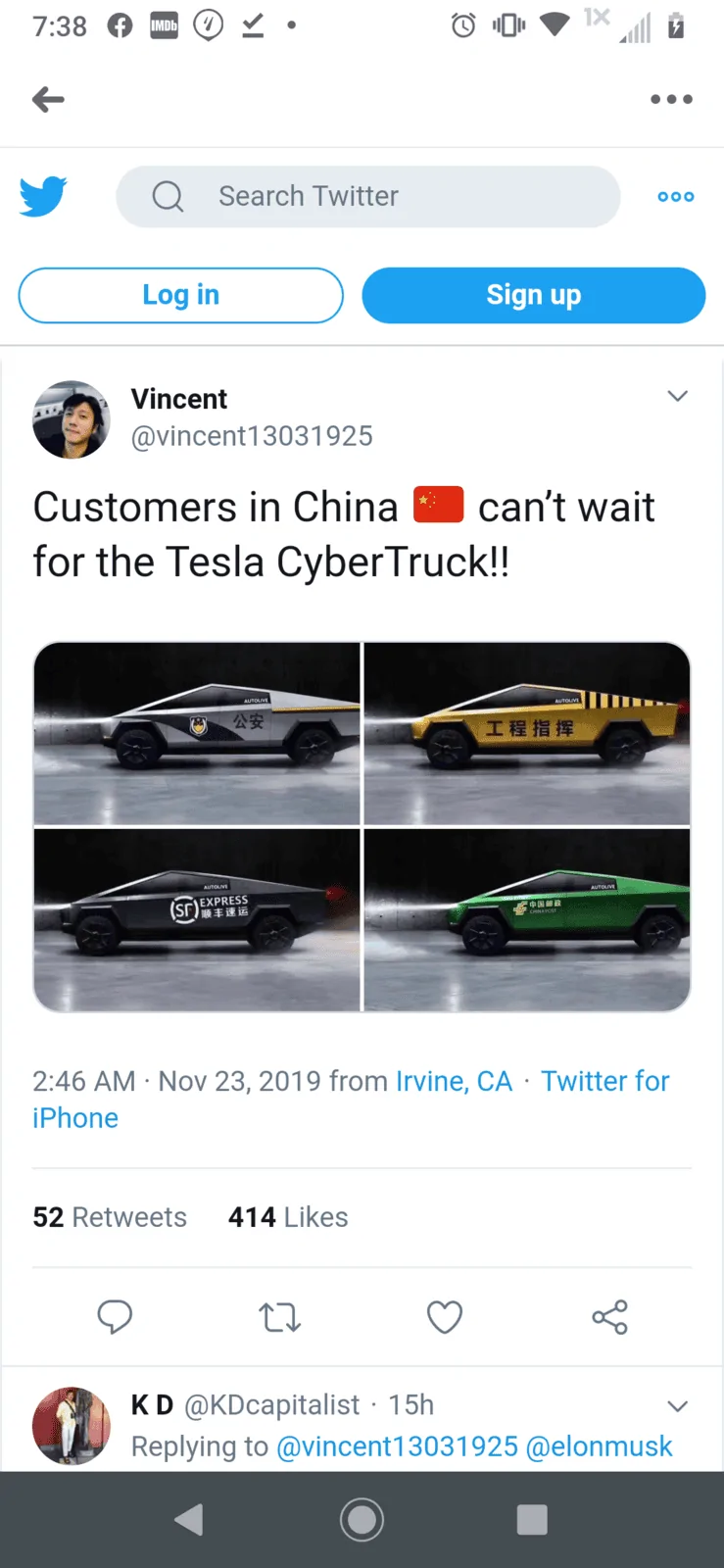Tesla Cybertruck Funny Cybertruck memes, images, videos 🤣 Screenshot_20191123-193853