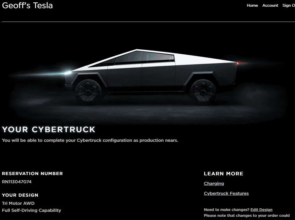 Tesla Cybertruck Post your Cybertruck preorder reservation number! 1576287644594