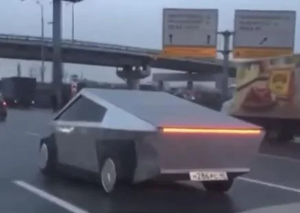 Tesla Cybertruck Cyber Truck seen in Moscow Cyber Truck Mosco