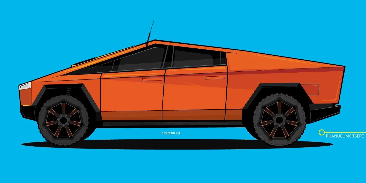 Tesla Cybertruck Cybertruck renderings and creations Orange Cybertruck