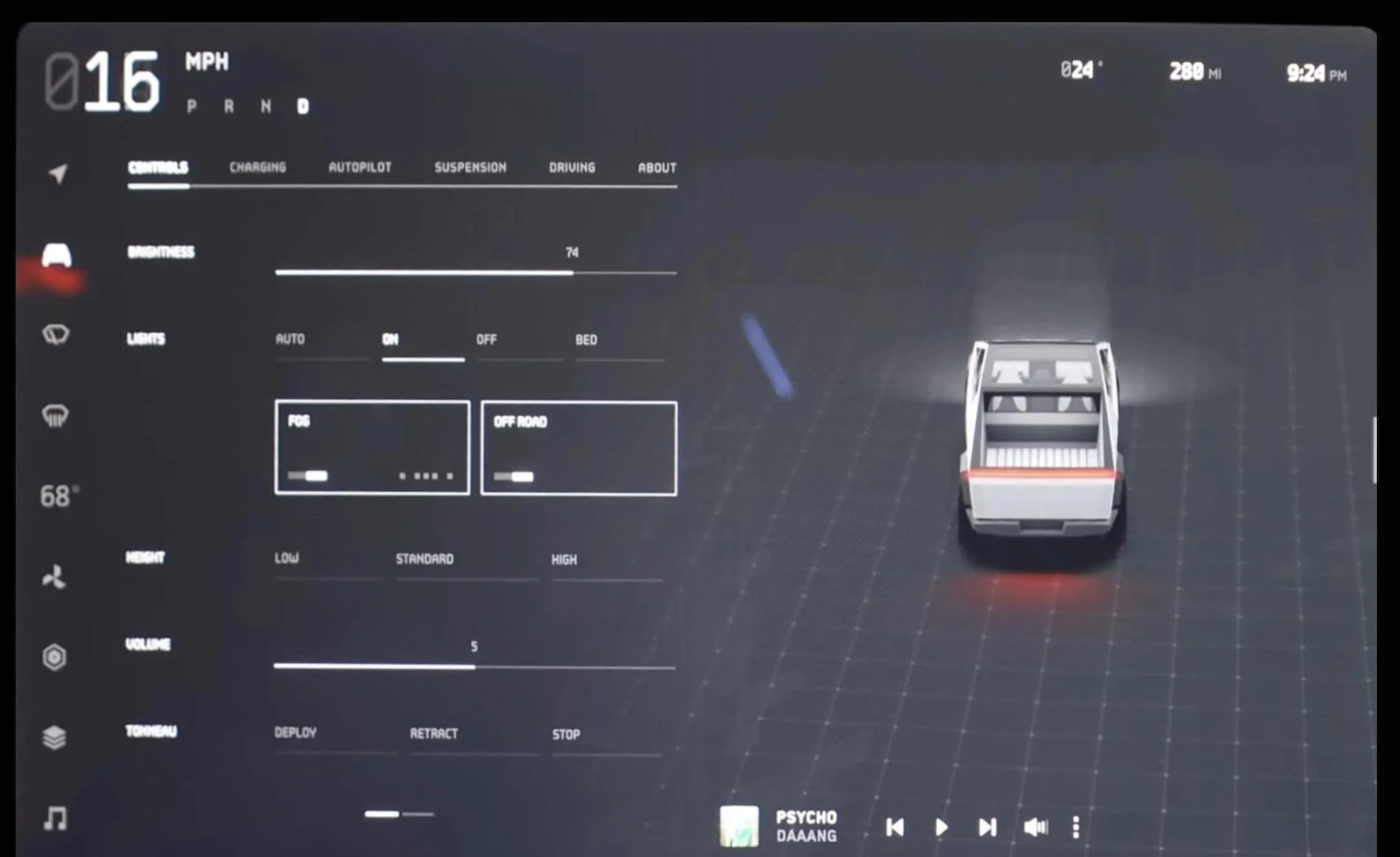 Tesla Cybertruck Clear look at Cybertruck touchscreen display UI showing functions and features Cybertruck Screen Display UI