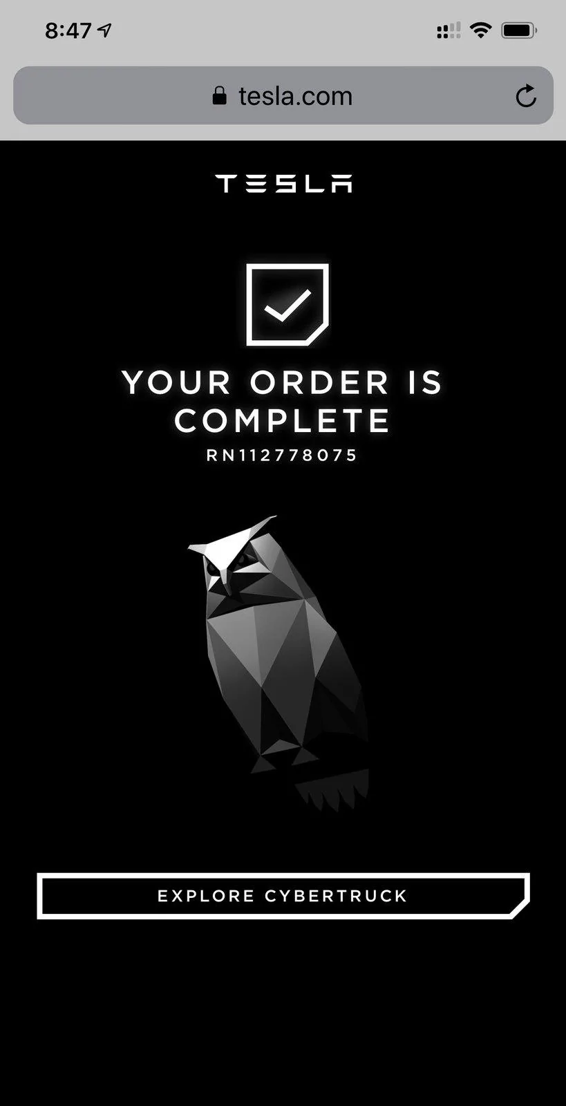 Tesla Cybertruck Post your Cybertruck preorder reservation number! 68791712-A0A0-4E6A-A90B-0B22BF02B554