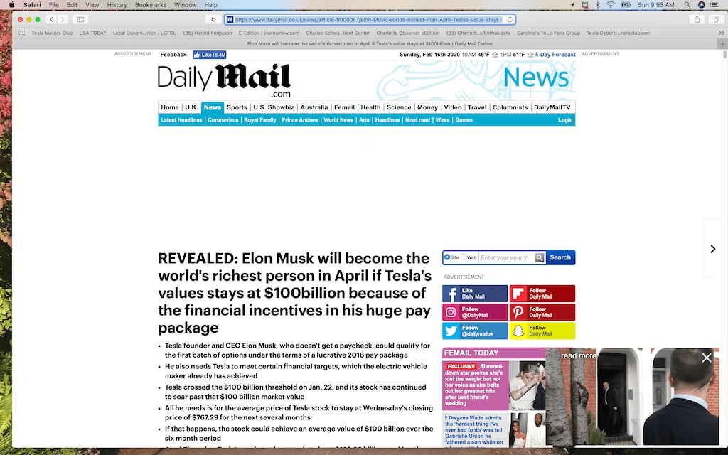 Tesla Cybertruck Musk World's Richest Person. Screen Shot 2020-02-16 at 9.53.07 AM