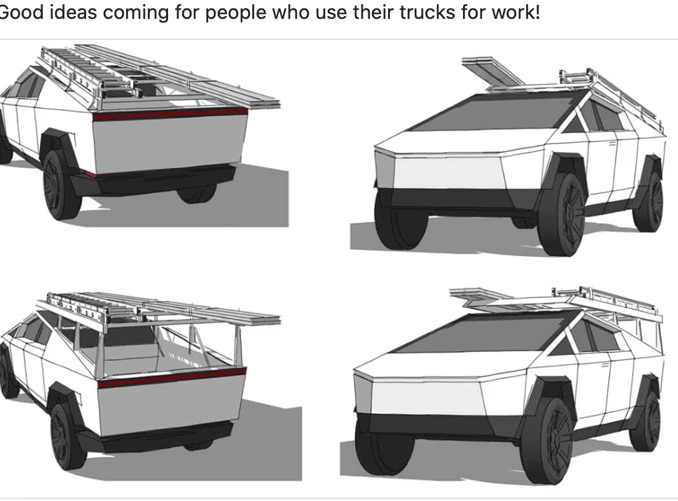 Tesla Cybertruck Long equipment and material hauling Screen Shot 2020-02-18 at 8.20.42 AM