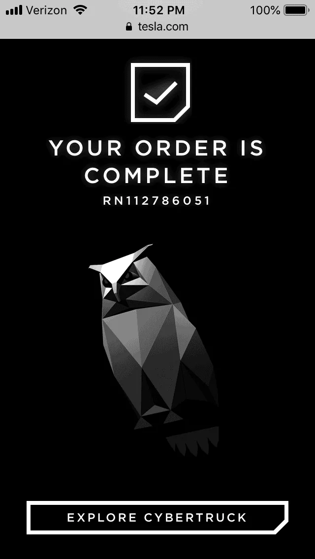 Tesla Cybertruck Post your Cybertruck preorder reservation number! AF82D435-AF3B-4607-94F9-4BAC9F53FF90