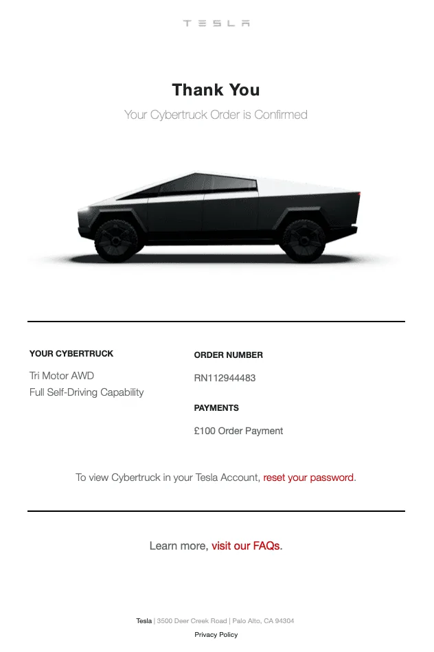 Tesla Cybertruck Post your Cybertruck preorder reservation number! Screenshot 2020-02-20 12.22.23