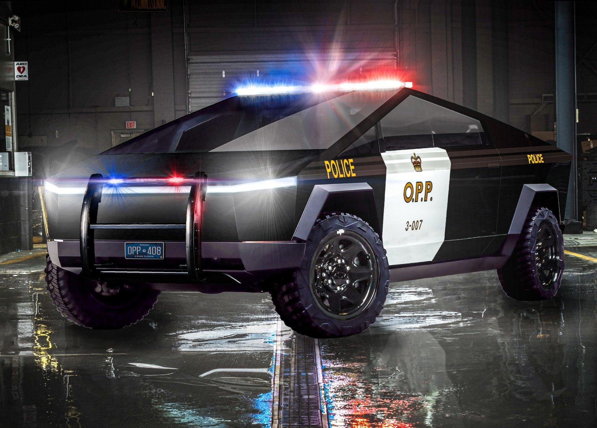 Tesla Cybertruck Ontario Police asks Musk to Suggest Cybertruck or Model X Police Vehicle Police Cybertruck Ontario Provincial Police
