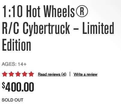 Tesla Cybertruck Hot Wheels Tesla Cybertruck Radio Controlled Models Introduced and Available For Pre-Order! RC Cybertruck Sold Out