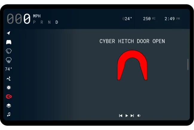 Tesla Cybertruck Introducing the Patented Cyber Hitch, full motion 5th Wheel Hitch for the Cybertruck Screen2