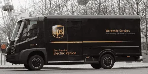 Tesla Cybertruck WorkHorse Electric Vehicles For UPS ups-electric-package-car-london-300x150
