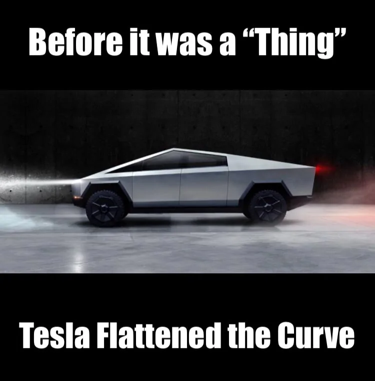 Tesla Cybertruck Tesla ahead of its time... again - (Meme) FlattenTheCurv
