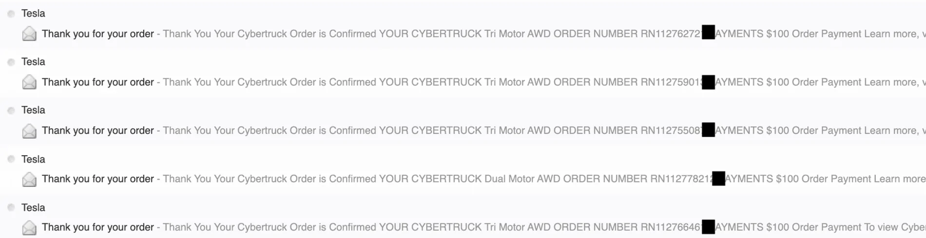 Tesla Cybertruck Cybertruck reservation order number -- how to tell your place in line CybrTrk-order-wav