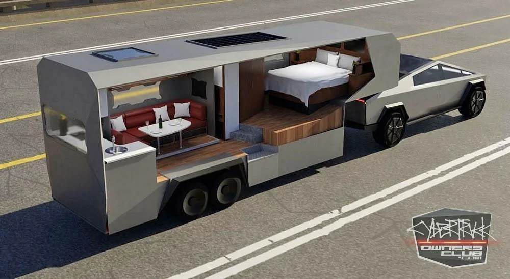 Tesla Cybertruck Cybertruck 5th wheel RV home Cybertruck Fifth Wheel RV 2