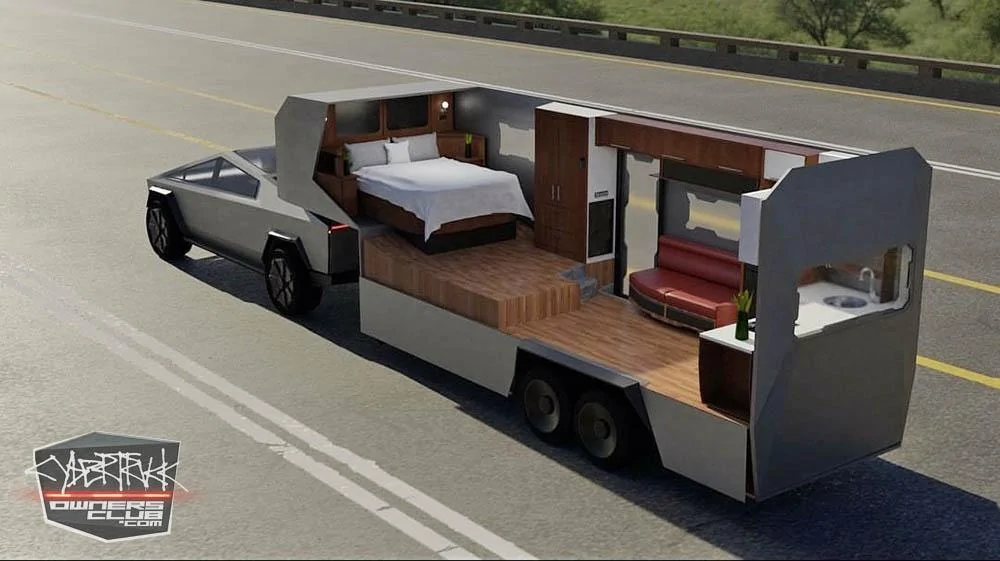 Tesla Cybertruck Cybertruck 5th wheel RV home Cybertruck Fifth Wheel RV 3