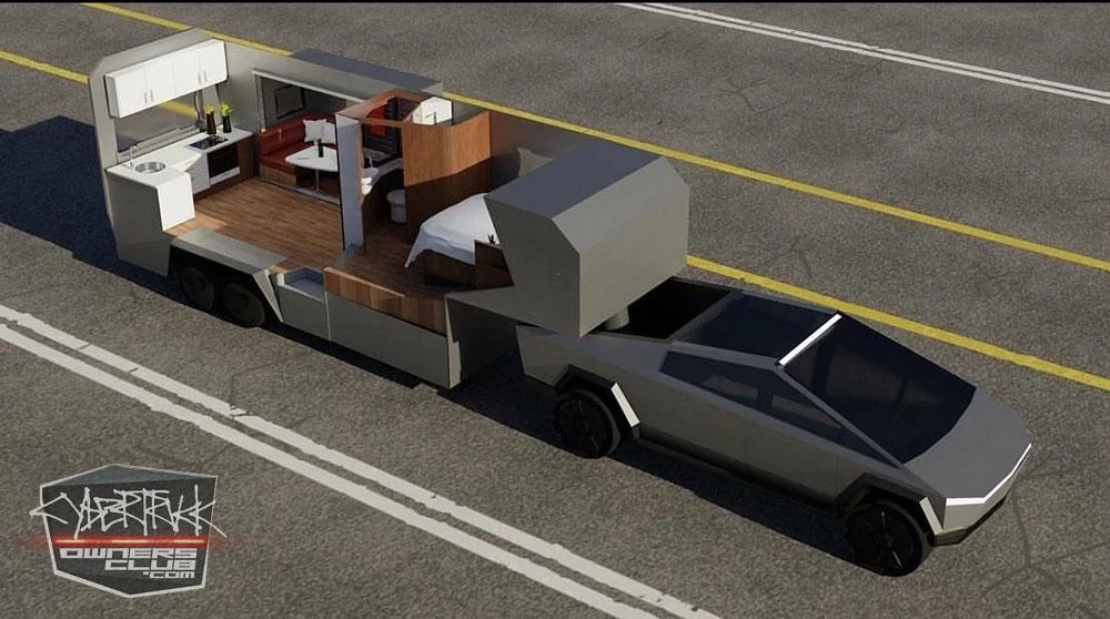Tesla Cybertruck Cybertruck 5th wheel RV home Cybertruck Fifth Wheel RV 4