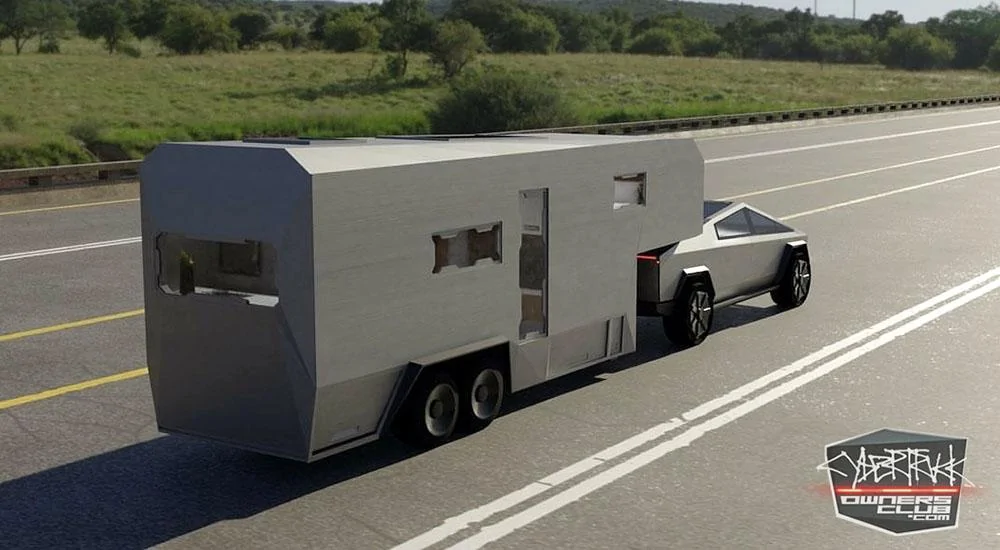 Tesla Cybertruck Cybertruck 5th wheel RV home Cybertruck Fifth Wheel RV