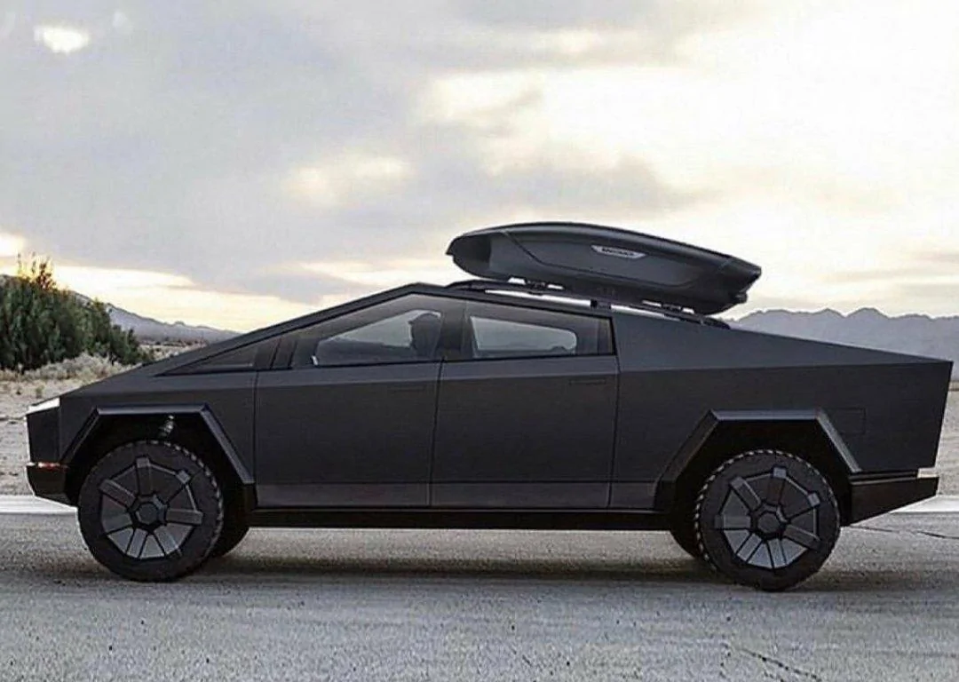 Tesla Cybertruck Cybertruck renderings and creations Cybertruck roof box cargo carrier