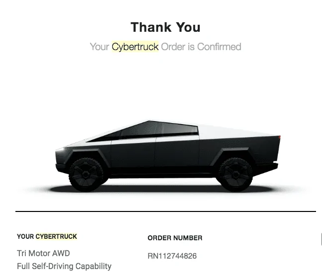Tesla Cybertruck Cybertruck reservation order number -- how to tell your place in line Screen Shot 2020-04-13 at 8.00.01 PM