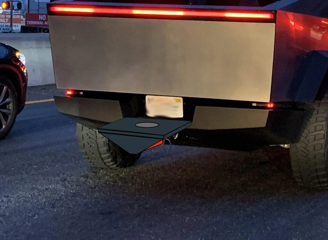 Tesla Cybertruck Introducing the Patented Cyber Hitch, full motion 5th Wheel Hitch for the Cybertruck Bumper plate out