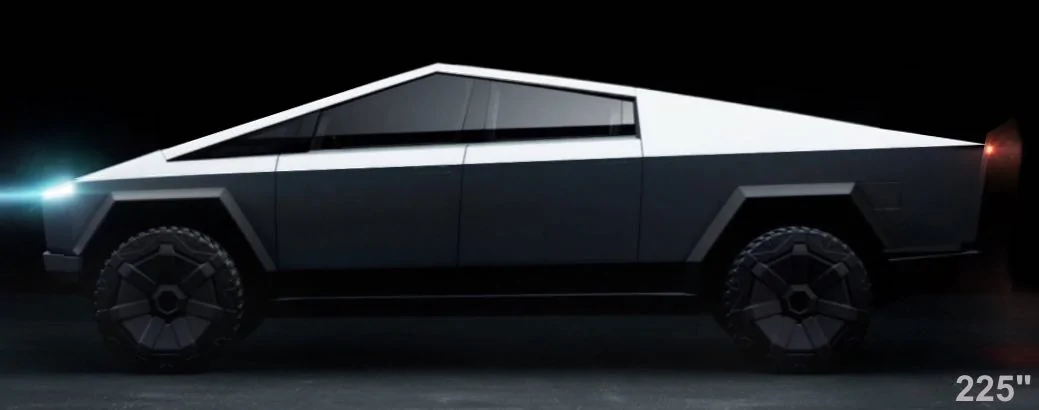 Tesla Cybertruck Production Cybertruck Size Reduced By 3% With a More Level Center Line and Lower Window Sills [Update: Interior Reduced 1.5%] cybertruck-length-225