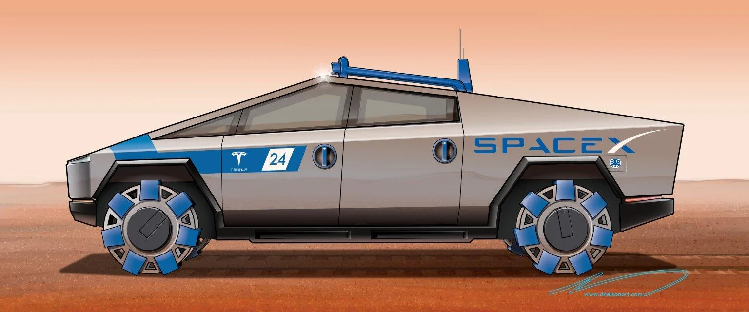 Tesla Cybertruck Cybertruck renderings and creations Cybertruck Mars Vehicle SpaceX