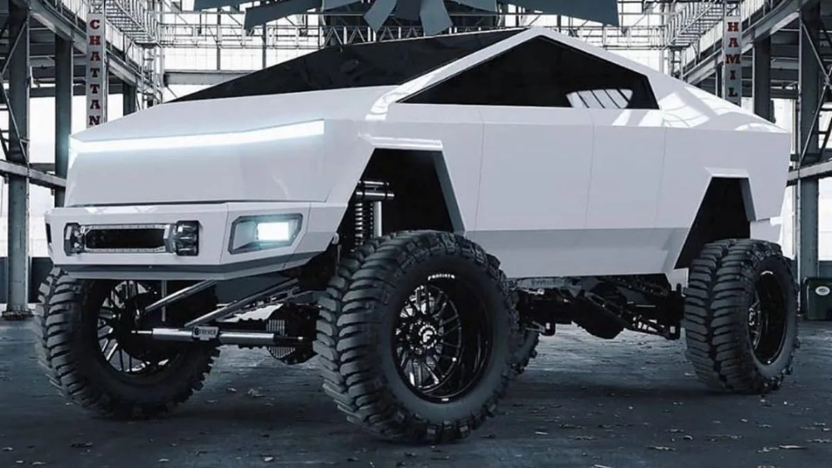 Tesla Cybertruck Cybertruck renderings and creations Cybertruck lfited huge tires