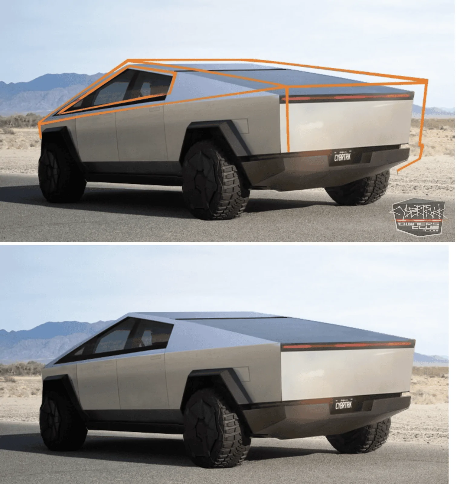 Tesla Cybertruck My design update render (size reduction & leveling) Smaller Cybertruck Redesign Outlin