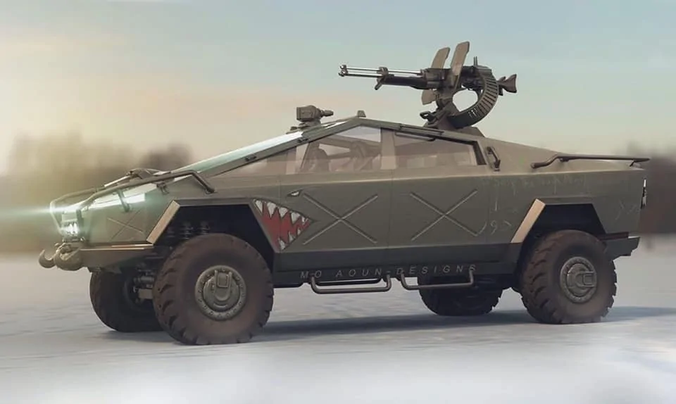 Tesla Cybertruck Cybertruck as a Military, Combat, Tactical Vehicle - Video Analysis and Renderings tesla-cybertruck-military-vehicle-jpg.146