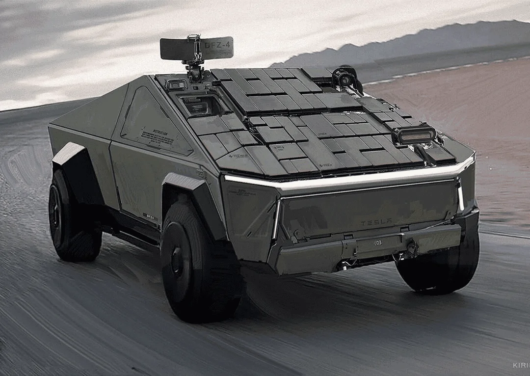Tesla Cybertruck Cybertruck as a Military, Combat, Tactical Vehicle - Video Analysis and Renderings 1588816304329