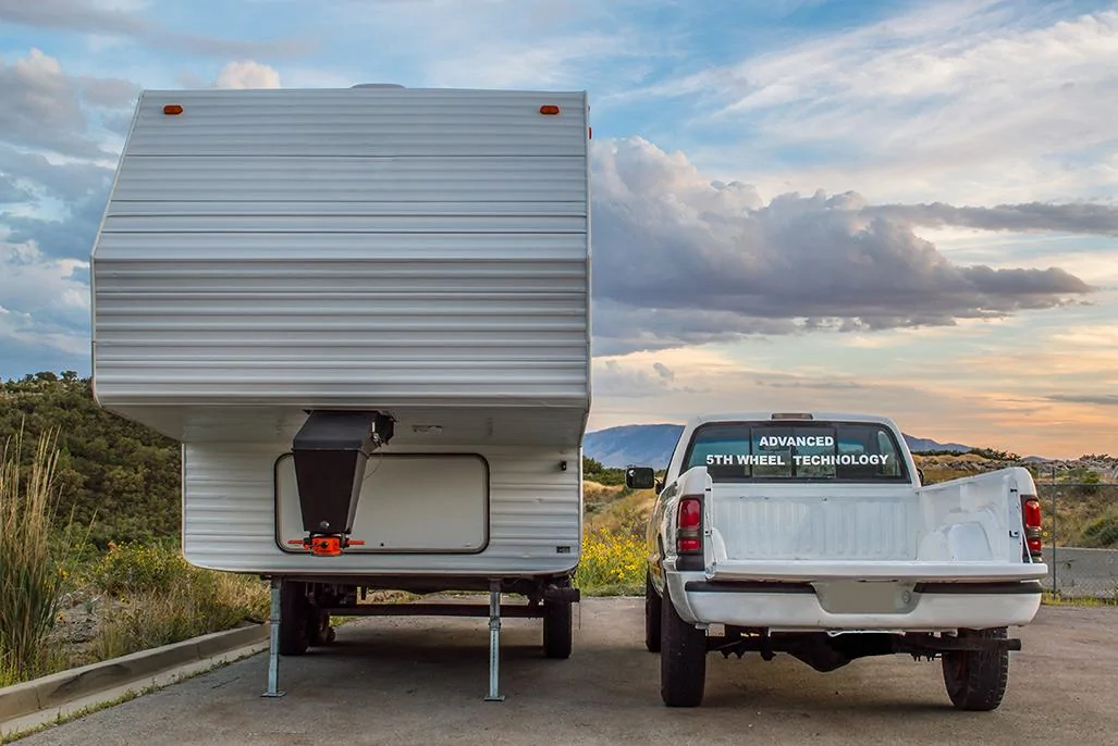 Tesla Cybertruck Introducing the Patented Cyber Hitch, full motion 5th Wheel Hitch for the Cybertruck Trailer and Truck