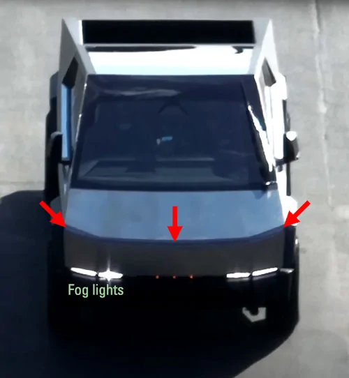 Tesla Cybertruck ? [Update: NOT Production Wiper] New Cybertruck design spied! Shortened front, no door handles, side mirrors, curved windshield glass! [Dec. 10] Lights