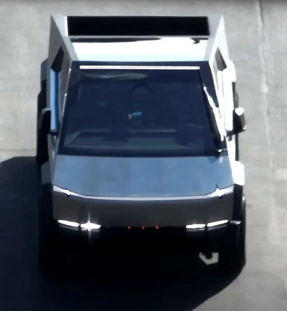 Tesla Cybertruck ? [Update: NOT Production Wiper] New Cybertruck design spied! Shortened front, no door handles, side mirrors, curved windshield glass! [Dec. 10] CT-Lights