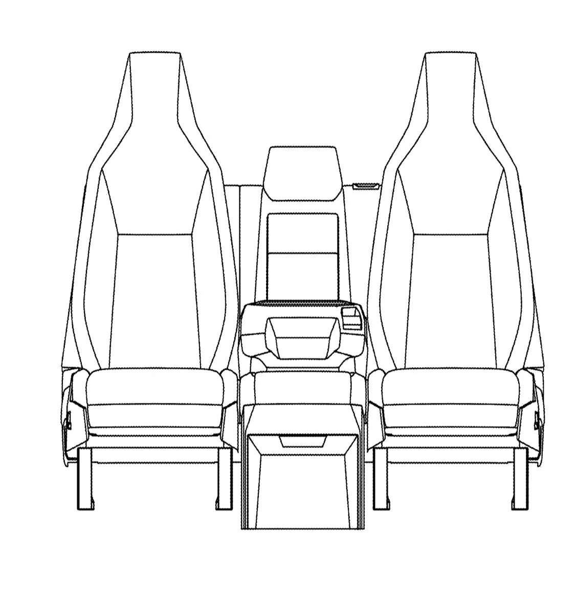 Tesla Cybertruck Folding rear seats (& center seat) confirmed in new Cybertruck patent! Points to possible pass through? 1640243777978
