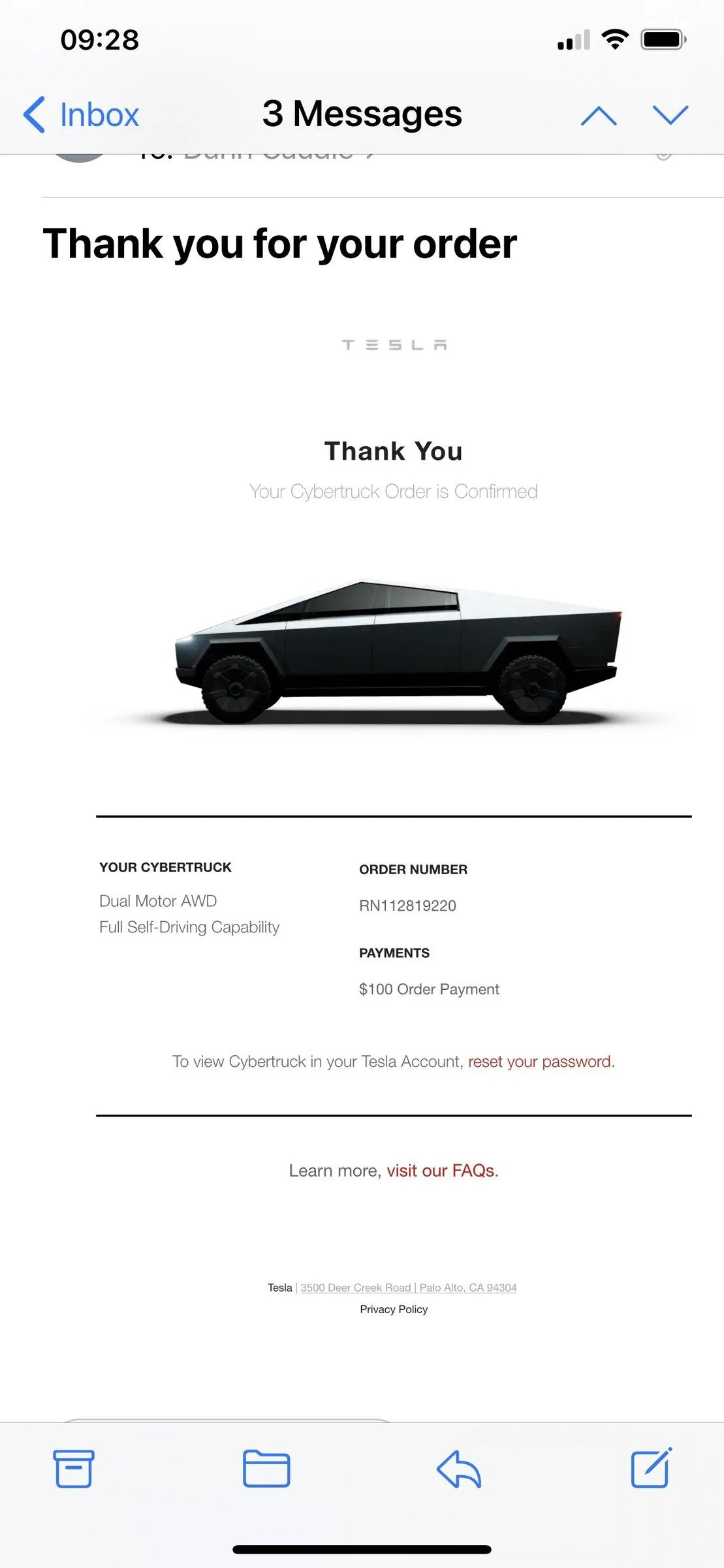 Tesla Cybertruck Post your Cybertruck preorder reservation number! CF489BF7-D460-4ADA-A4AC-07FFFAD61C26