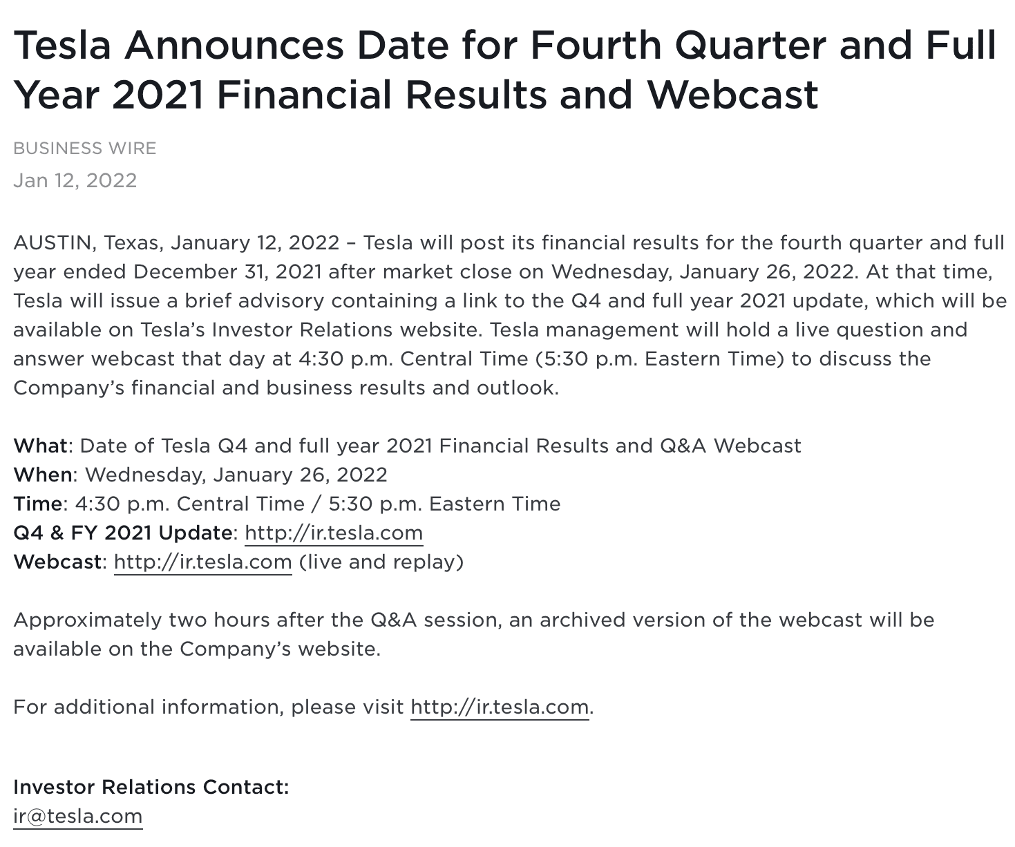 Tesla Cybertruck Product Roadmap to be announced at the earnings call. 1642030312644