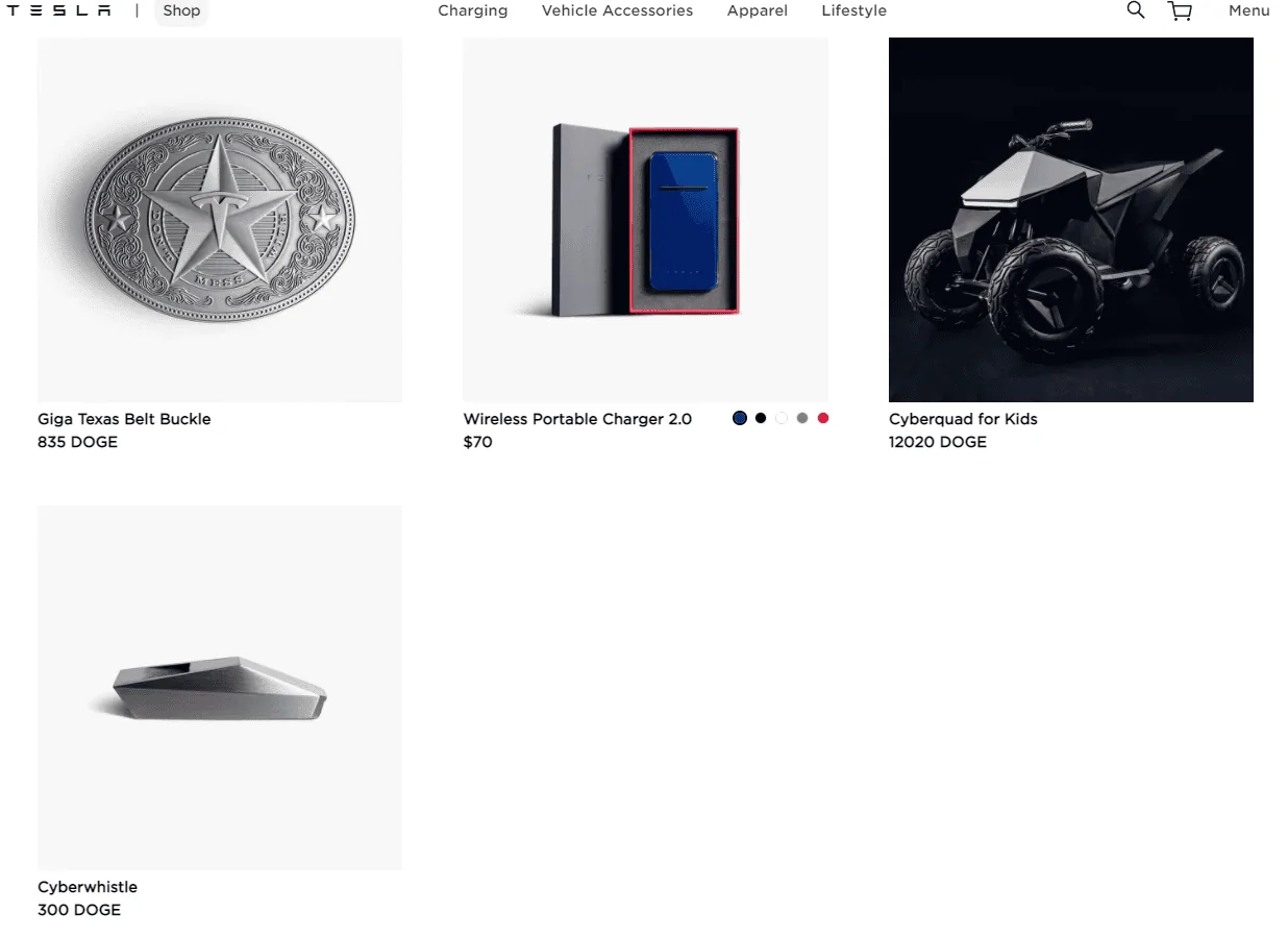 Tesla Cybertruck Tesla Shop - Pay in DOGE available on some items 1642362061423