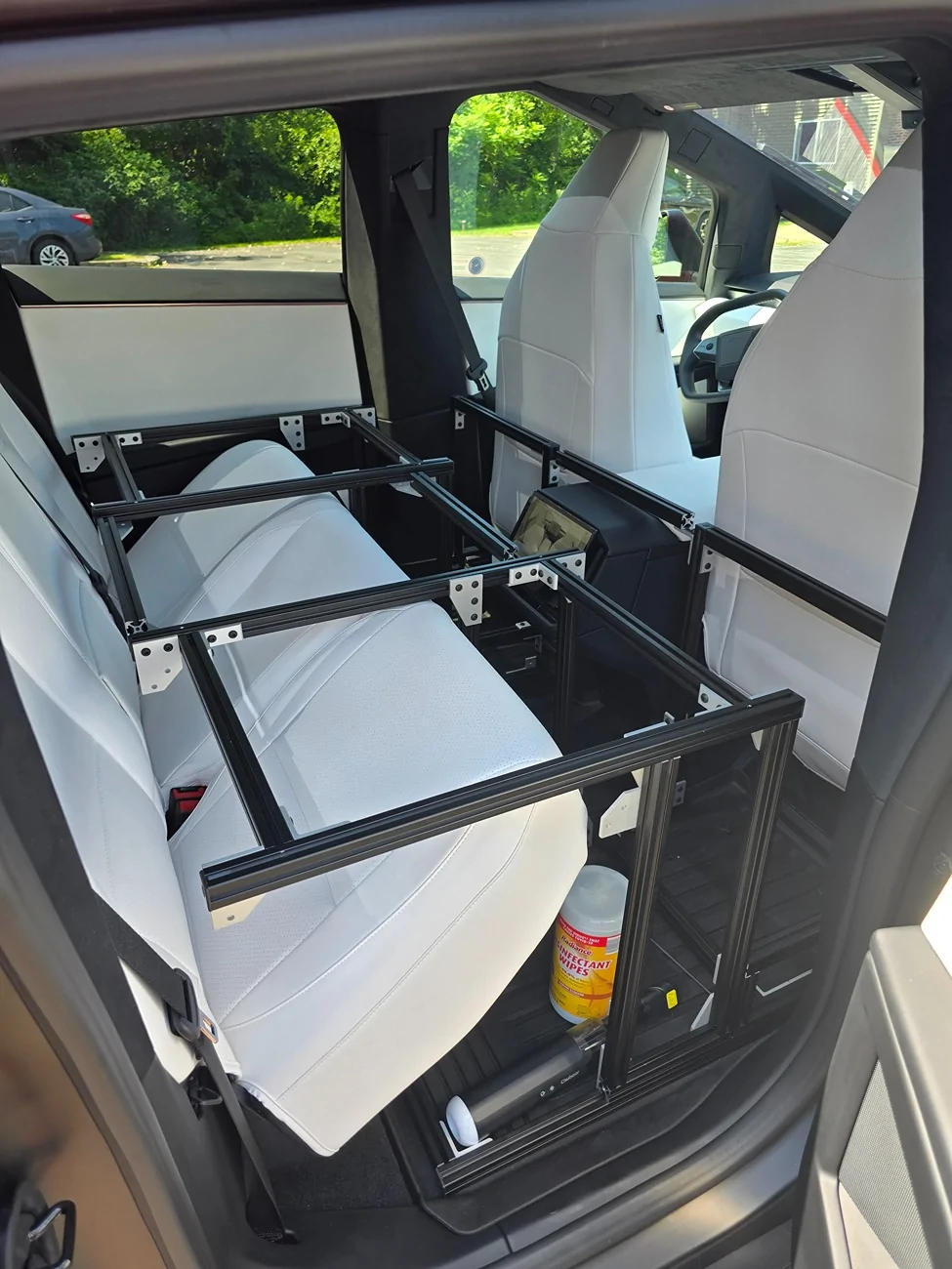 Tesla Cybertruck Camp Mode (DIY sleeping platform) for the Cybertruck cabin! 20250724_135311