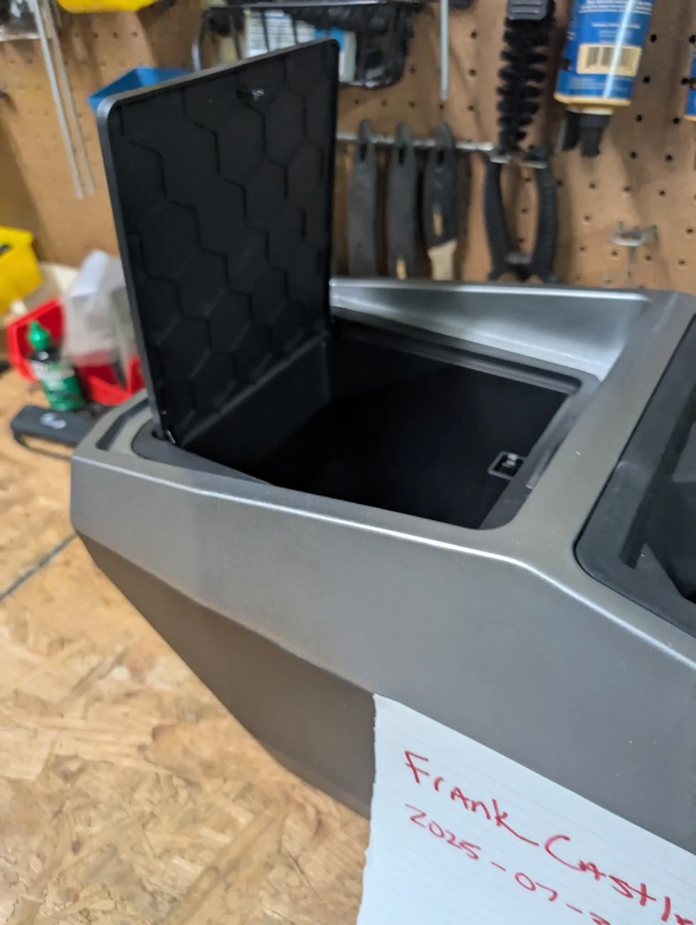 Tesla Cybertruck $75 CT console floor organizer PXL_20250731_204732900