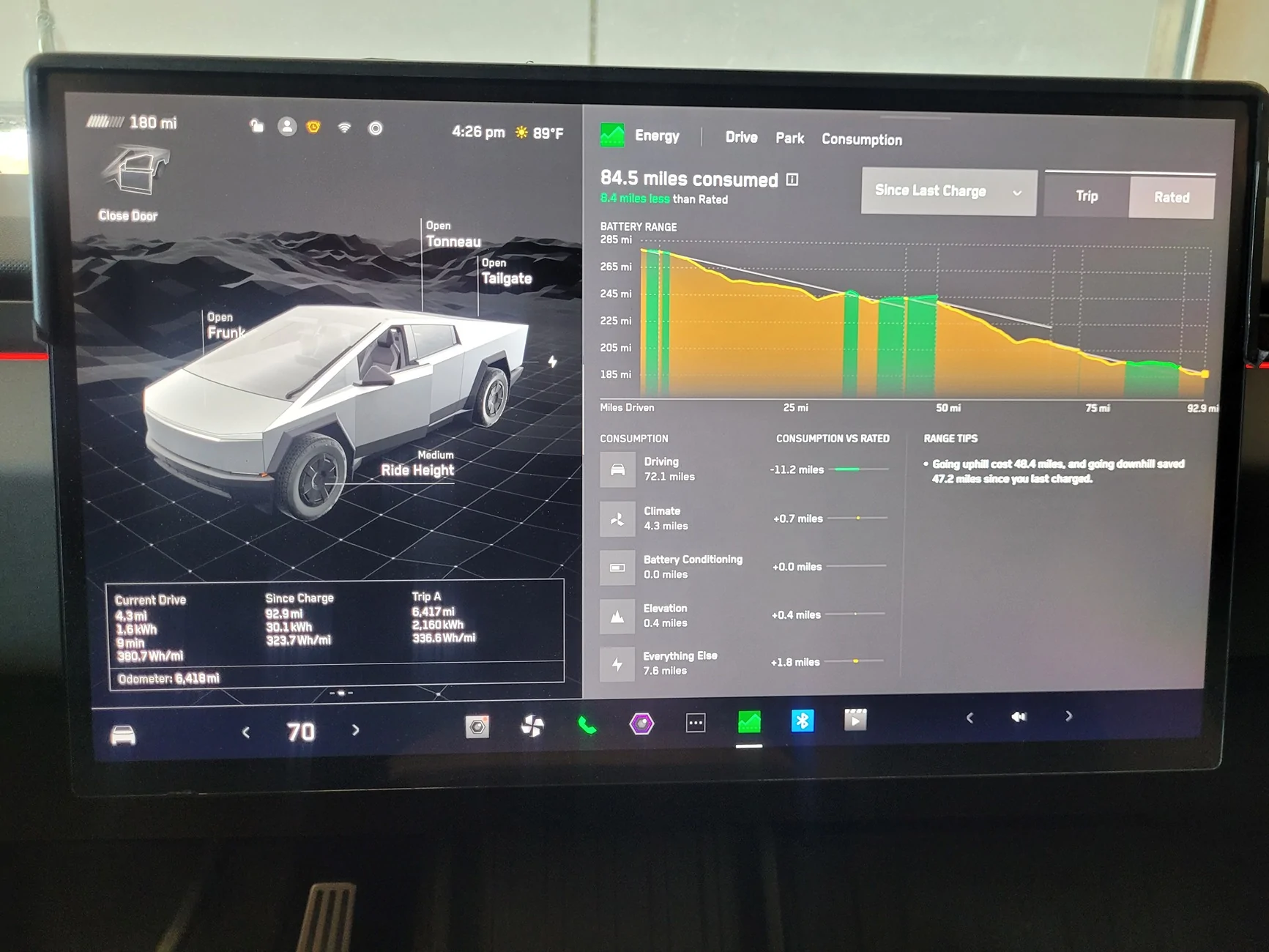 Tesla Cybertruck Newbie Range Question 20250801_162650