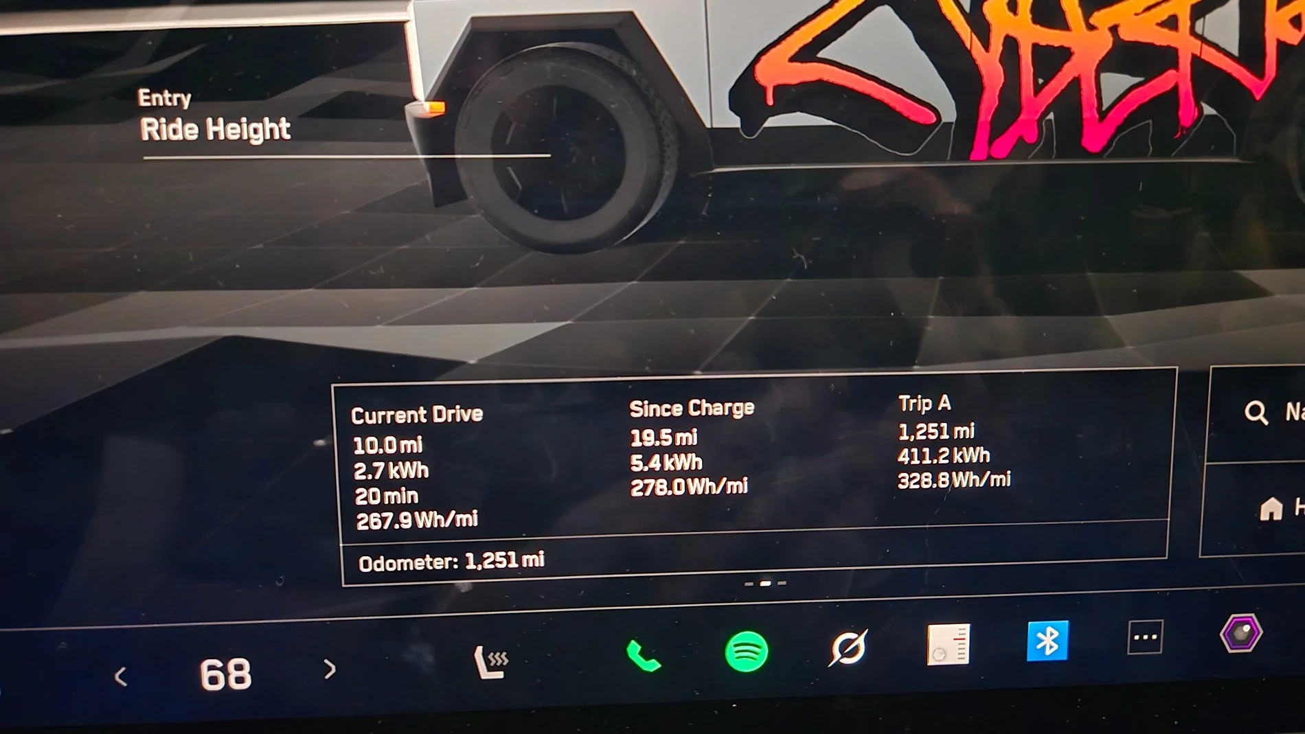 Tesla Cybertruck Range getting better and better 20250805_215053